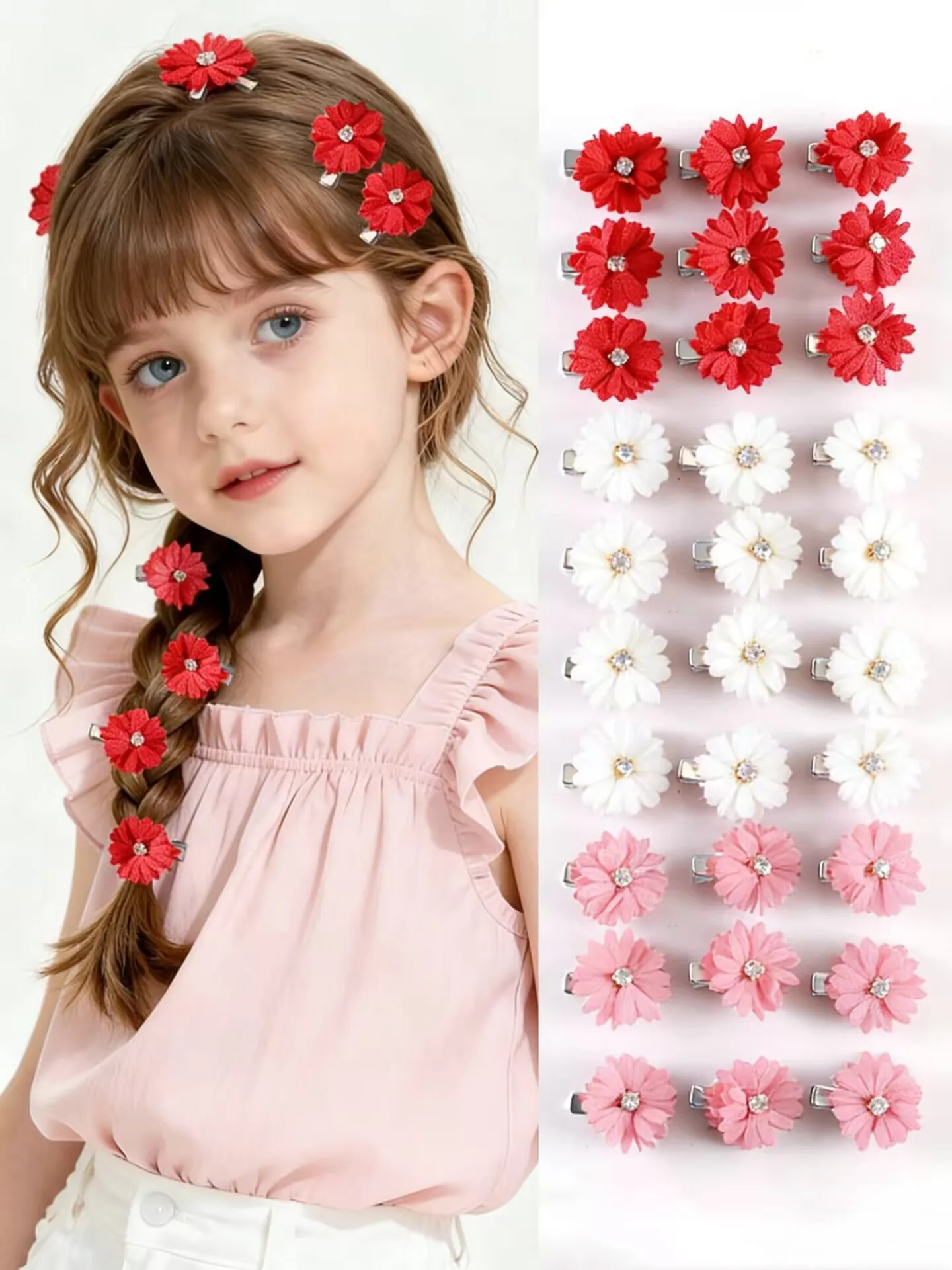 

Cute Small Flower Hairpins Set Children Girls Hair Clips Pins Barrettes Accessories Hairclips Headdress Bridal Headwear Ornament