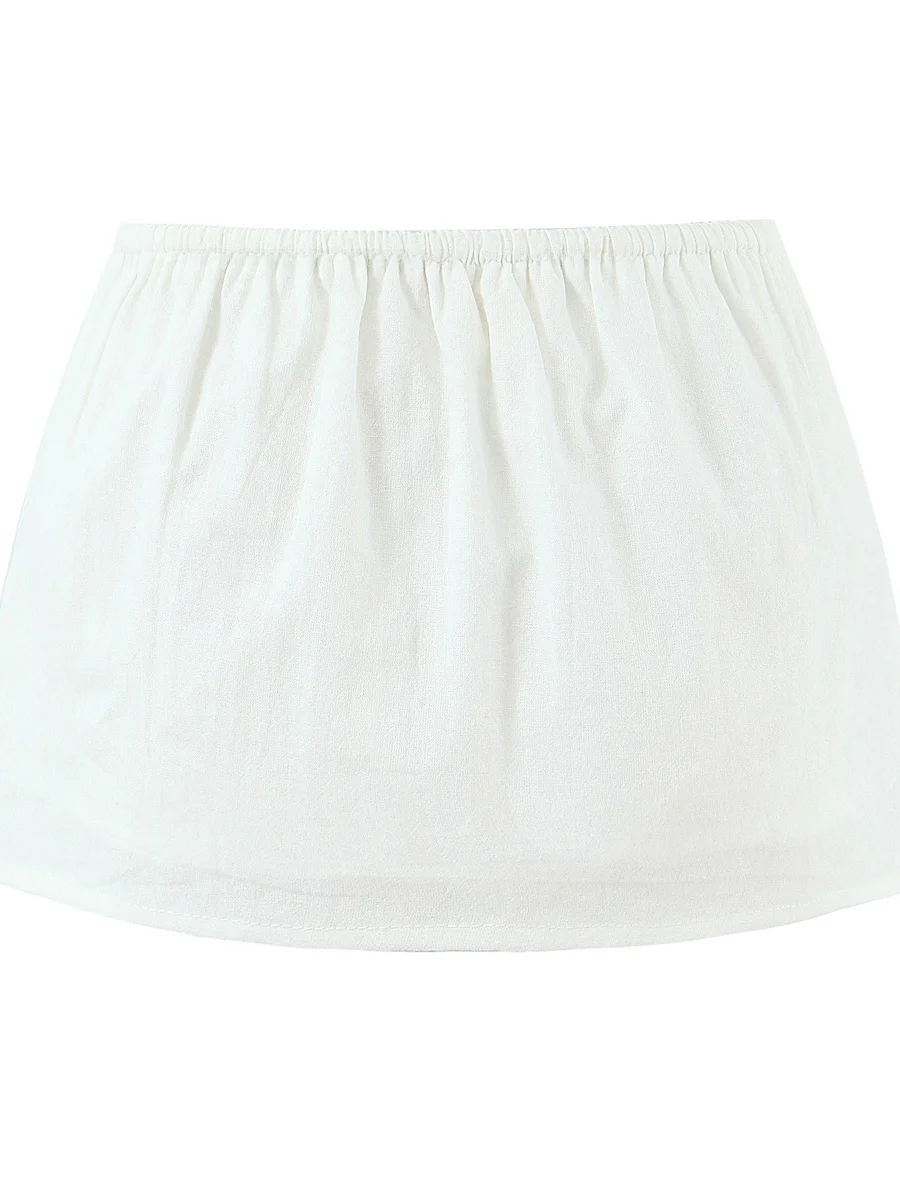 Women's  Skirt Elastic Waist Pocket Design Super Short Lengthening Legs Effect A-Line Skirt Polyester Fabric Iron-Free
