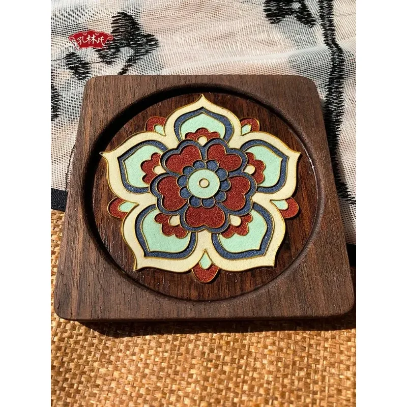 

Walnut Pattern Teacup Pad DIY Full Set of Glaze Filigree Enamel Material Package Cloisonne Intangible Cultural Heritage Crafts