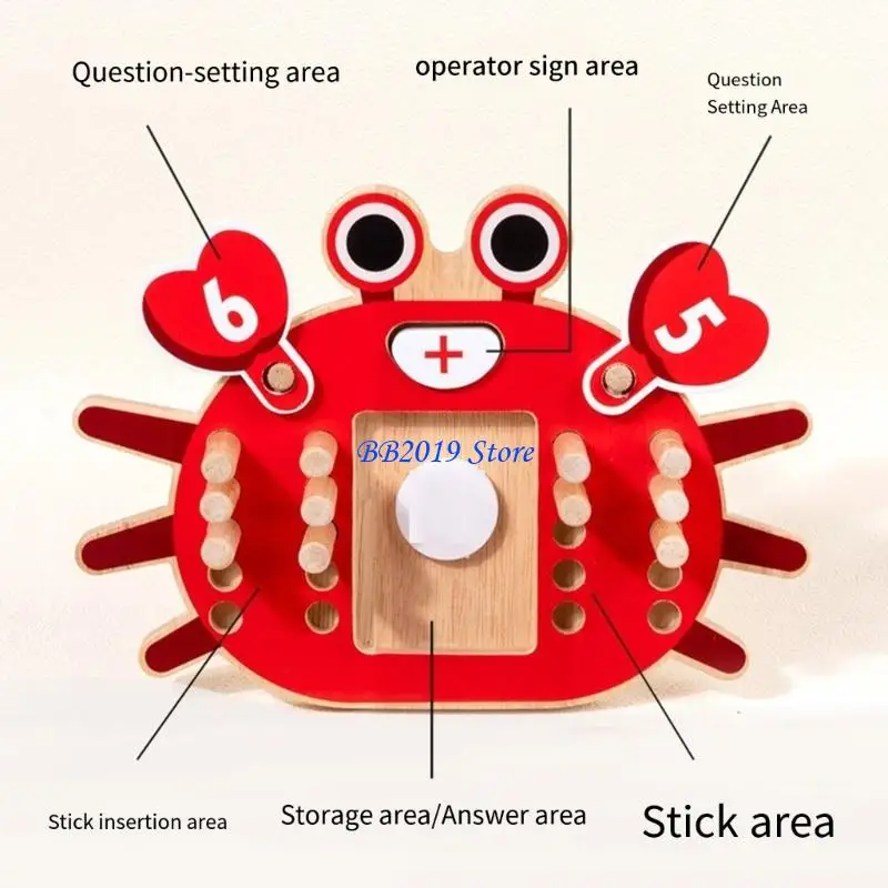 مجموعة تطوير الرياضيات في مرحلة الطفولة المبكرة Q0KB للأطفال الصغار، لعبة لوح تعلم خشبية بالإضافة إلى الطرح للمهارات الحركية #1