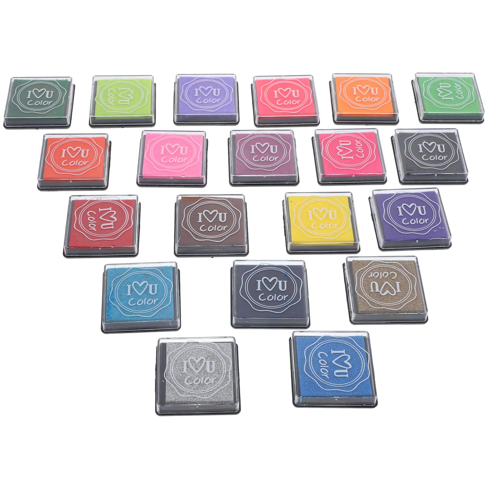 

20Pcs Children Finger Painting Inkpads Safe Durable DIY Crafts Inkpad Washable Bright Color Rainbow Inkpad Ink Pads for Washable
