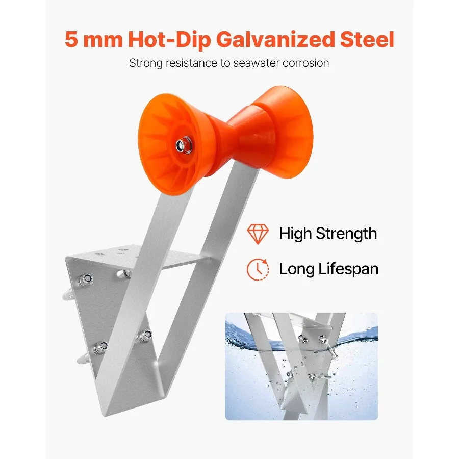 

Boat Trailer Winch Stand, 2 to 3-inch Winch Posts, Boat Trailer Winch Seat with TPU Orange Roller & U-Bolts, Suitable for Jet