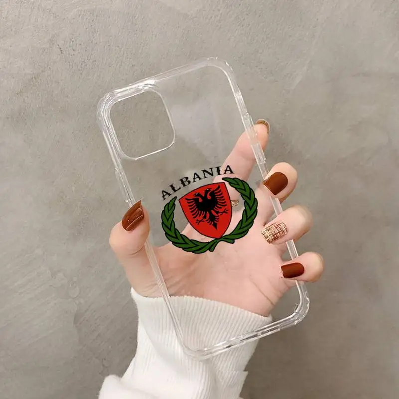 Albania Albanians Flag Phone Case Transparent soft For iphone 11 13 12 14 x xs xr pro max mini plus