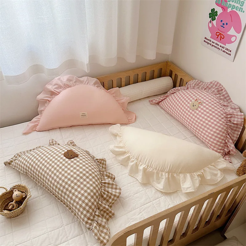 

Cute Bedside Pillow for Babies Children Cotton Waist Cushion Baby Anti-collision Bed Bump Removable Multi-functional Kids Pillow