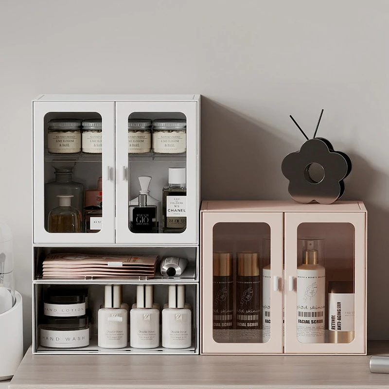 

1pc Cosmetic Organizer, Desktop Dust-Proof Skincare Storage Rack, Transparent Lipstick Case for Vanity Table Organization