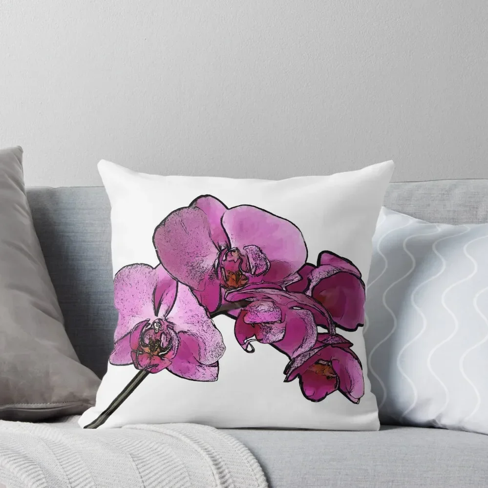 

Pink Orchid Throw Pillow Sofas Covers Pillows Aesthetic Cushion Cover Set sleeping pillows Pillow