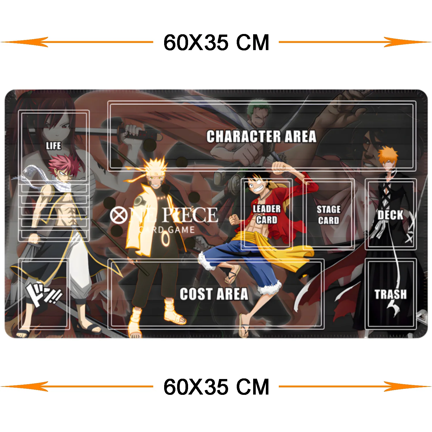 New One Piece Cards Playmat Single Double Person 60cm 35cm Monkey D. Luffy Mix