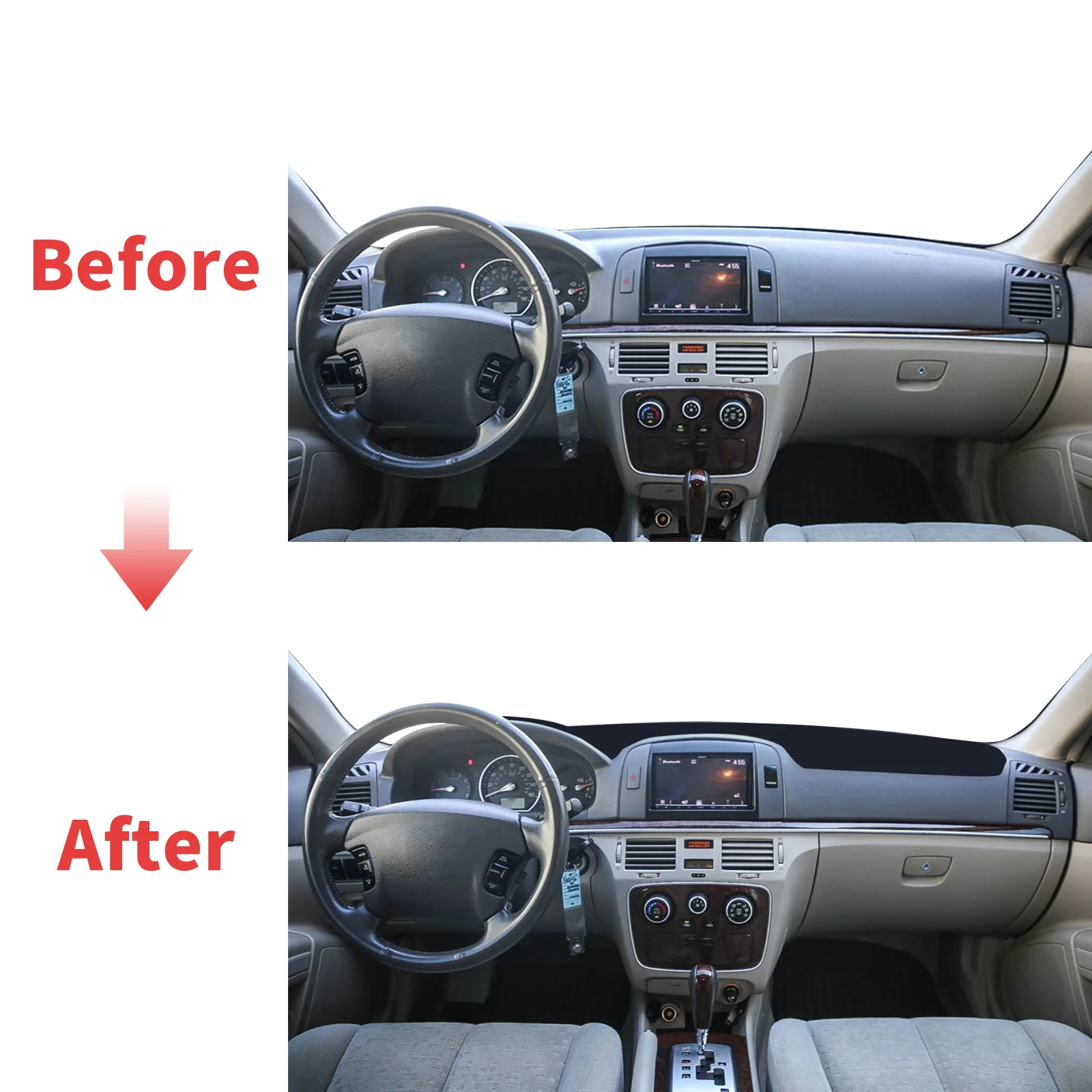 for Hyundai Sonata Sonica NF 2005- 2007 2008 Customized Dashboard Cover Anti‑Glare Sunshade Pad Dash Mat Interior Accessories