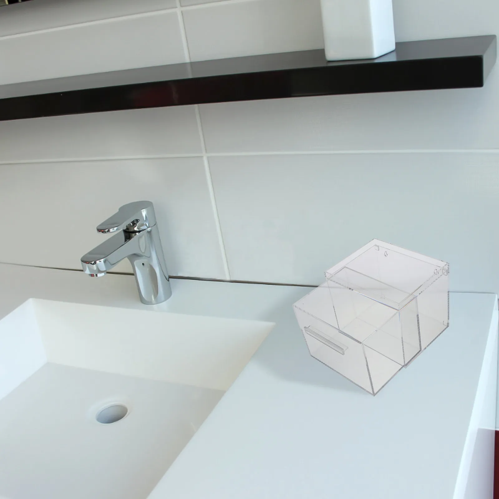 Acrylic Face Towel Storage Box Transparent Large Capacity Washcloth Holder for Travel Bathroom Organization Face Towel Box