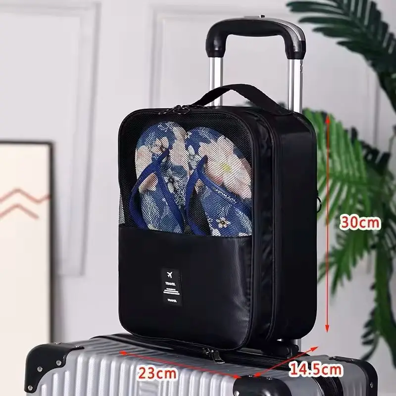 Travel Shoe Bag Storage Bag Washed Diagonal Breathable Mesh Multiple Pairs of Shoes Portable Shoe Box for Business Trips
