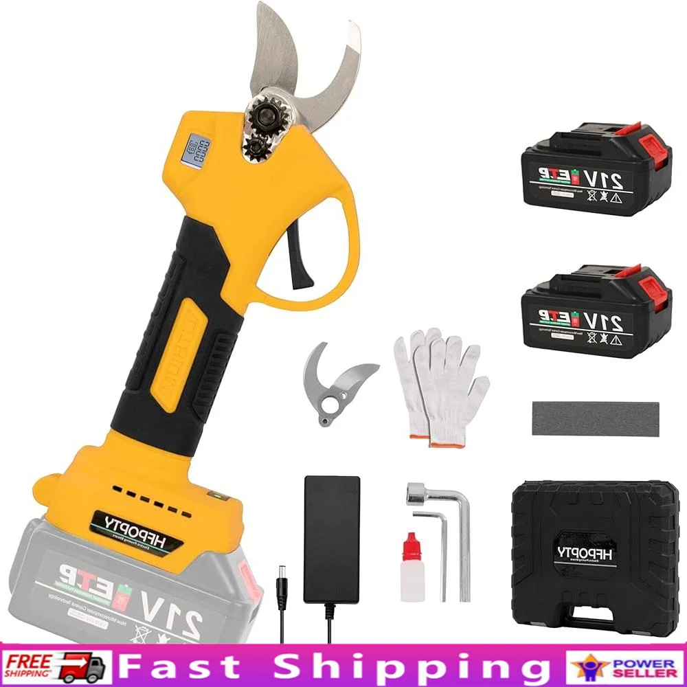 

Electric Pruning Shears Battery Powered 30mm Cutting Diameter LCD Display Rechargeable Efficient Garden Pruner with Brushless