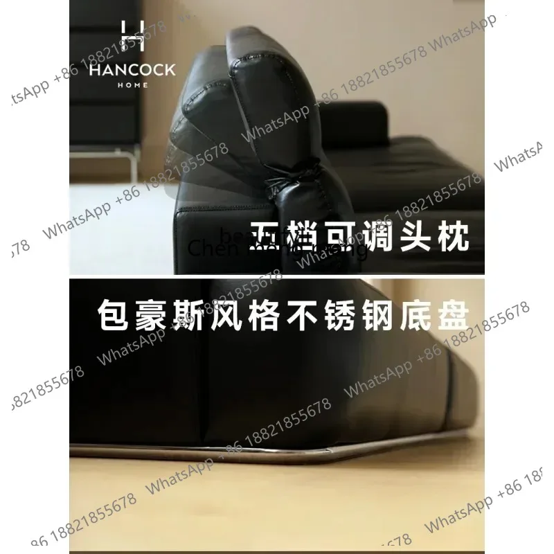 LHY26 ssLeather sofa first layer cowhide retro Italian living room light luxury straight row leather art sofa