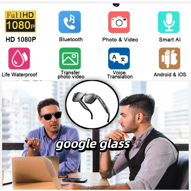 4k High-definition Ai Intelligent Chat Glasses Camera Bluetooth Call Recording Video Sunglasses Voice Assistant Control Glasses