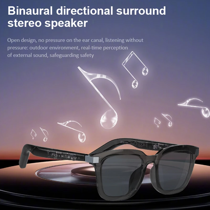 G06-L AI Bluetooth Smart Glasses Intelligent Wearable Sensor Adjustable Volume Wireless Headphone UV Protection Smart Sunglasses