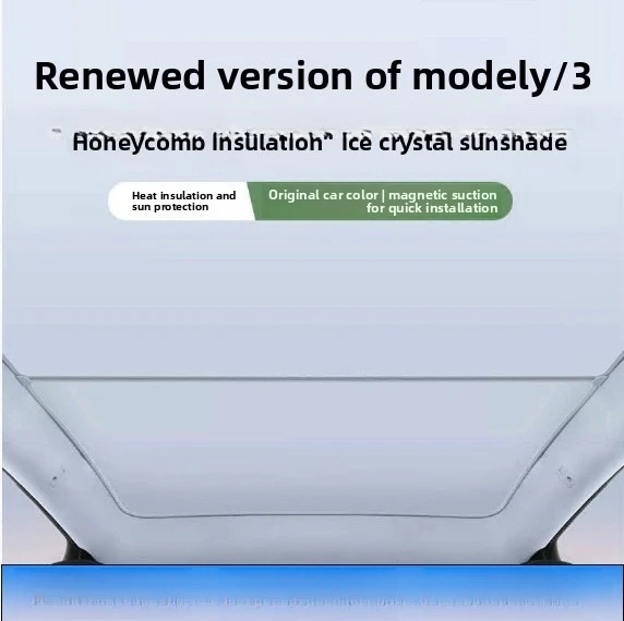 Summer Ice Crystal Roof Sun Visor Anti-UV Heat Insulation Split Design Car Accessories for 3/Y Series