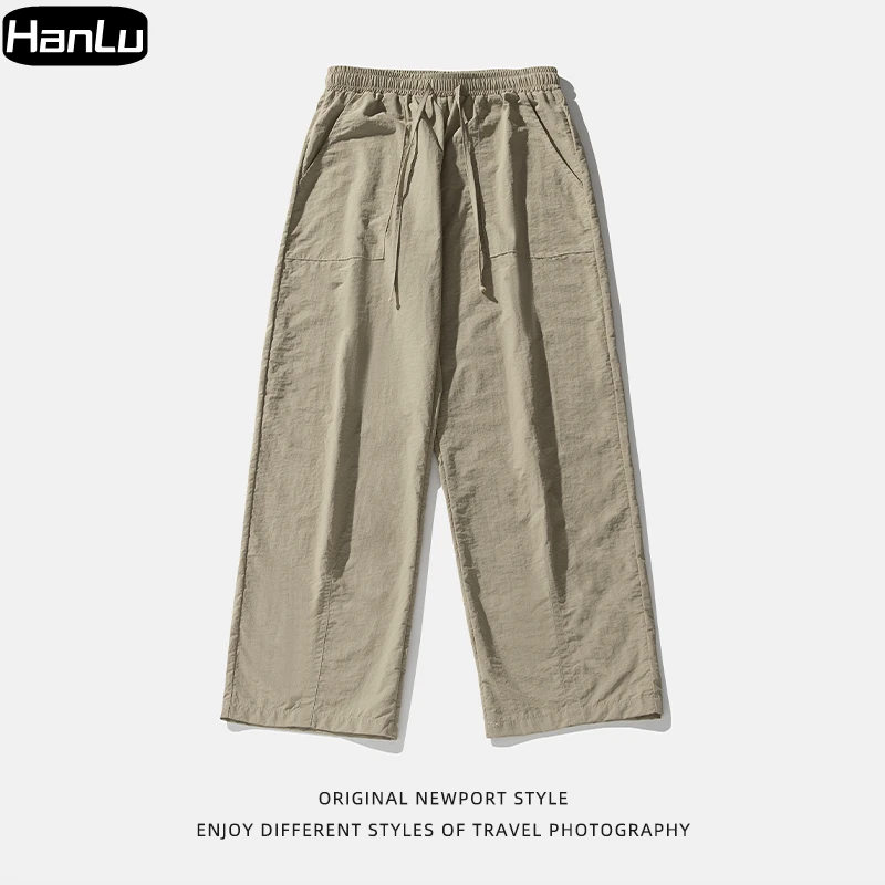 Pantaloni Casual da uomo primavera/estate nuovo tubo dritto pantaloni da lavoro moda Hip Hop pieghettati sottili da donna