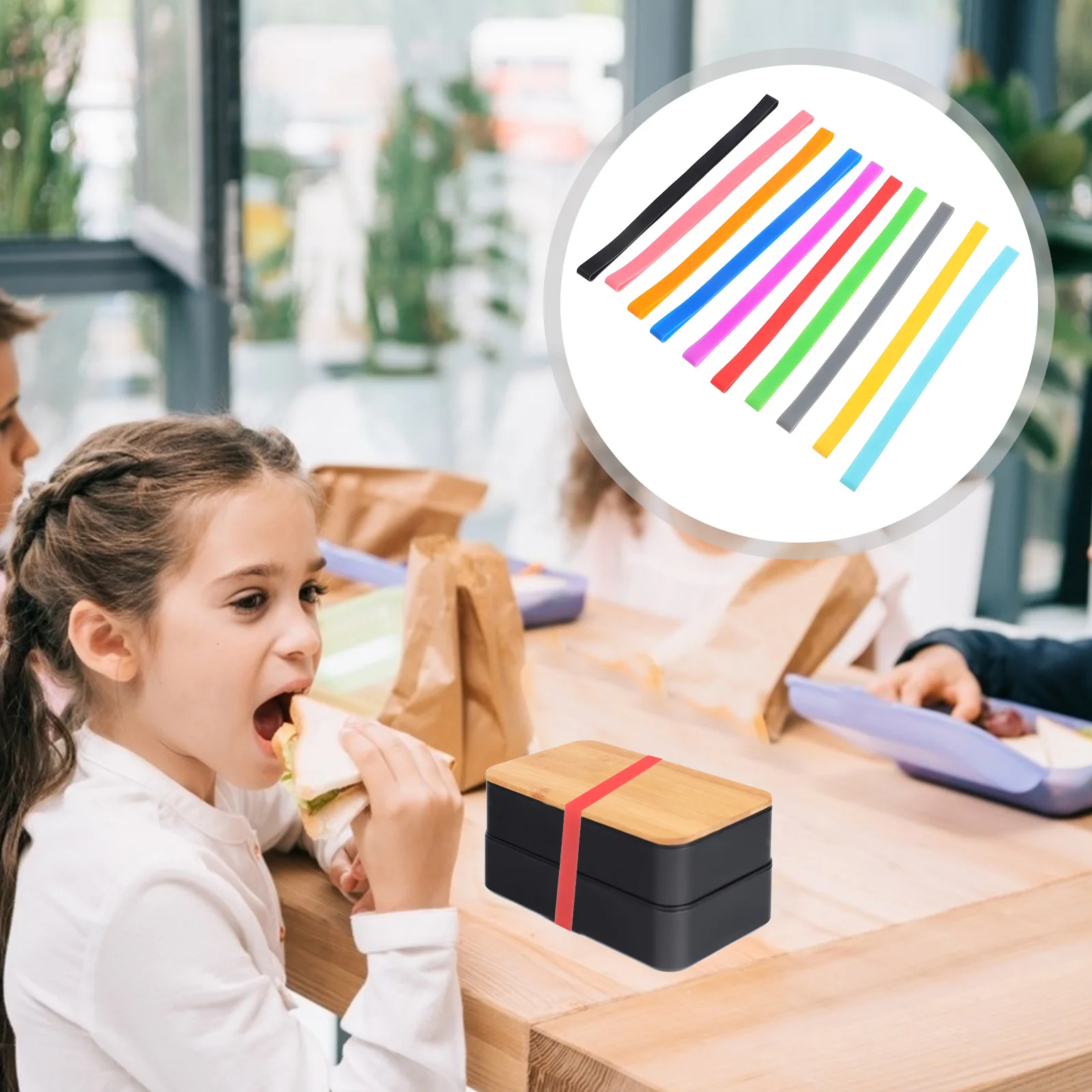 10Pcs Elastic Bands Book Fixing Bento Box Portable Flexible Rubber Straps Large Elastic Bands Practical Bento Box Straps