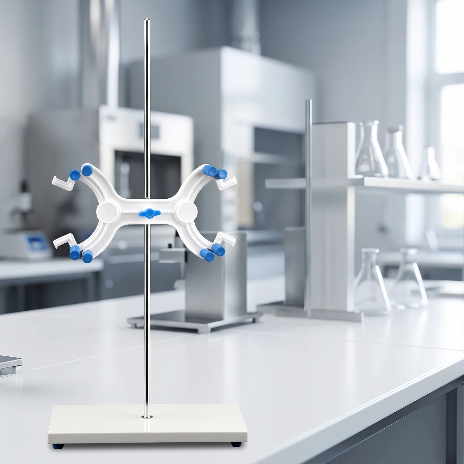 Titration Stand Adjustable Support Stand with Clamp Non-Slip Heavy-Duty for Chemists, Scientific Laboratory, Research Laboratory view 3