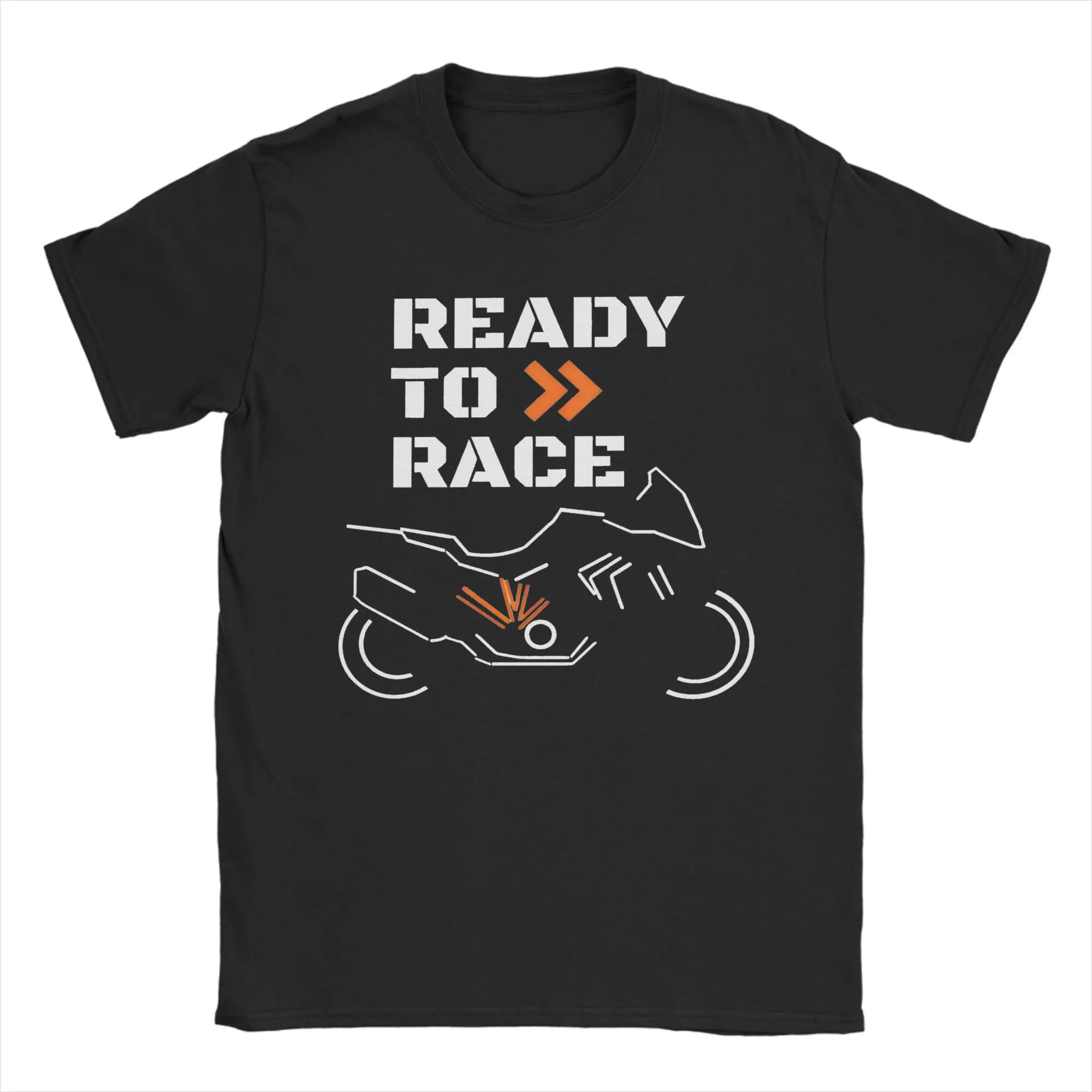 Casual Ready To Race Motor  Racing  T Shirt Men's Cotton Short Sleeve  Round Neck Summer Tops Shirts