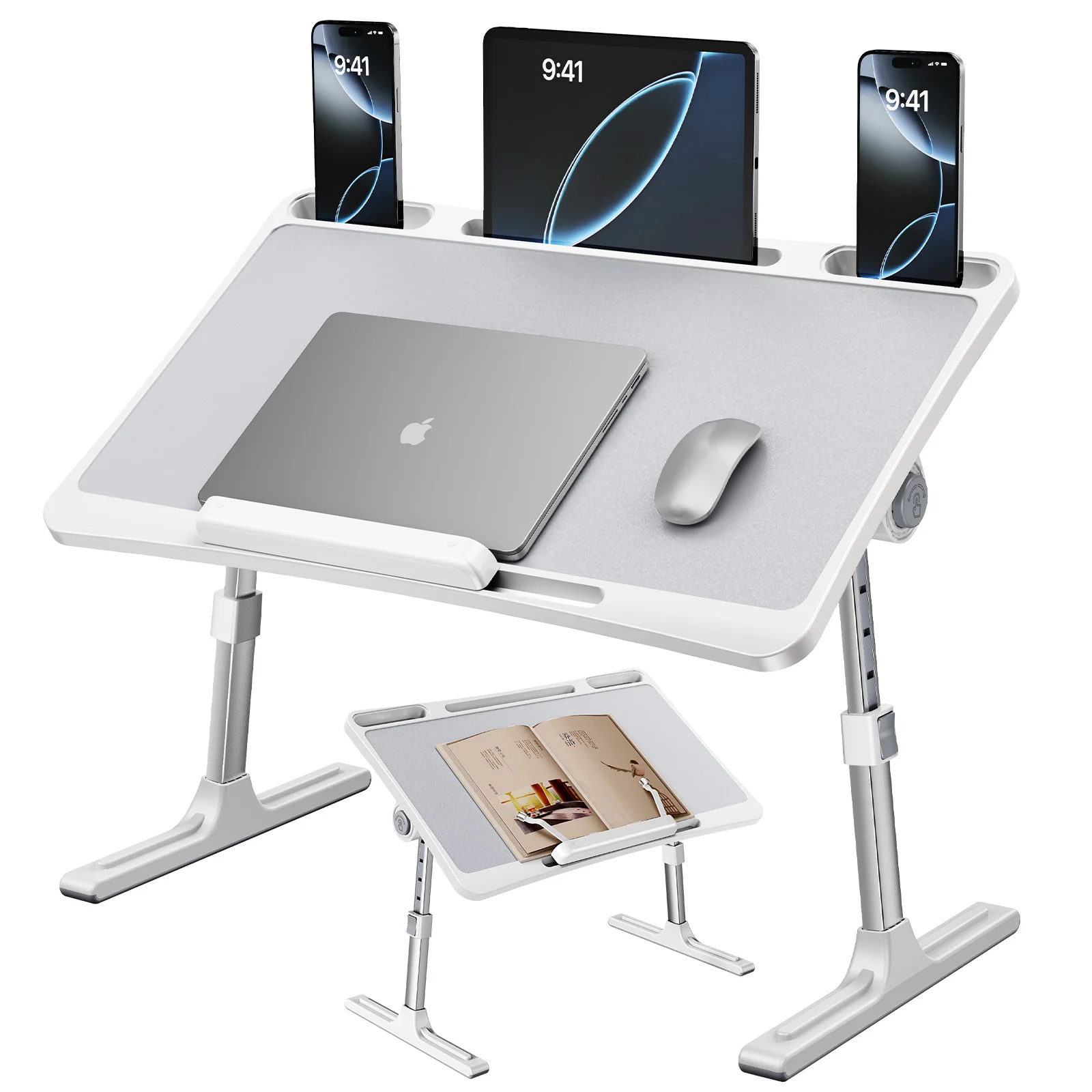 Eary Foldable Book Stand for Reading Desk Height Angle Adjustable Laptop Holder for Bed Portable Stand Gifts for Kids Friends