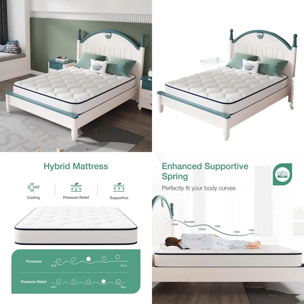 

6 Inch Twin Mattress,Bonnell Spring Hybrid Mattresses for Spine Support & Cooling Comfort - Twin Bed Mattress,Adaptive Foam Laye