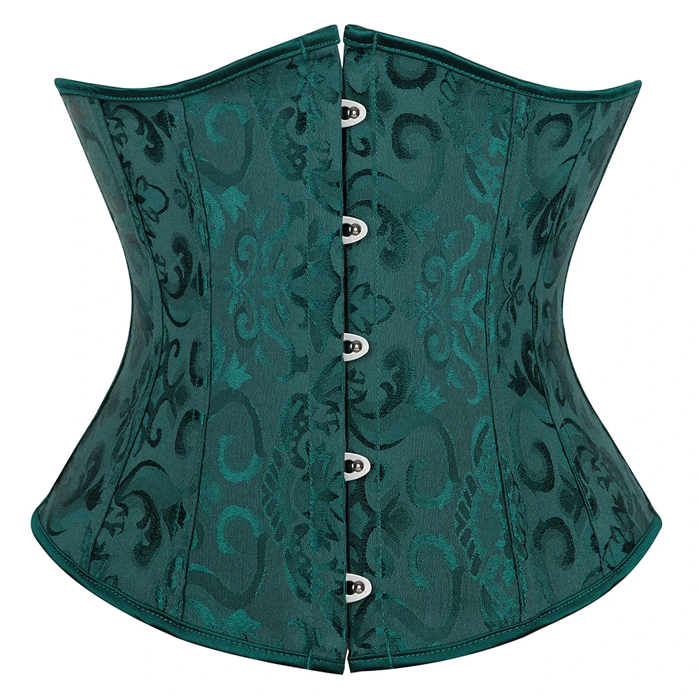 Sexy Gothic Underbust Corset Top For Women Body Shaper Waist Cincher Vintage Satin Lingerie Bustier Plus Size Fashion Corselet