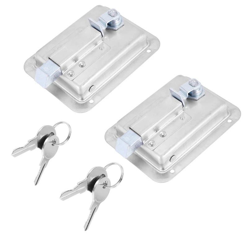 Hardware 10 Pack Stainless Steel Paddle Slam Latch With Lock & Key - Flush Single Point Handle For Door Trailer RV Jeep