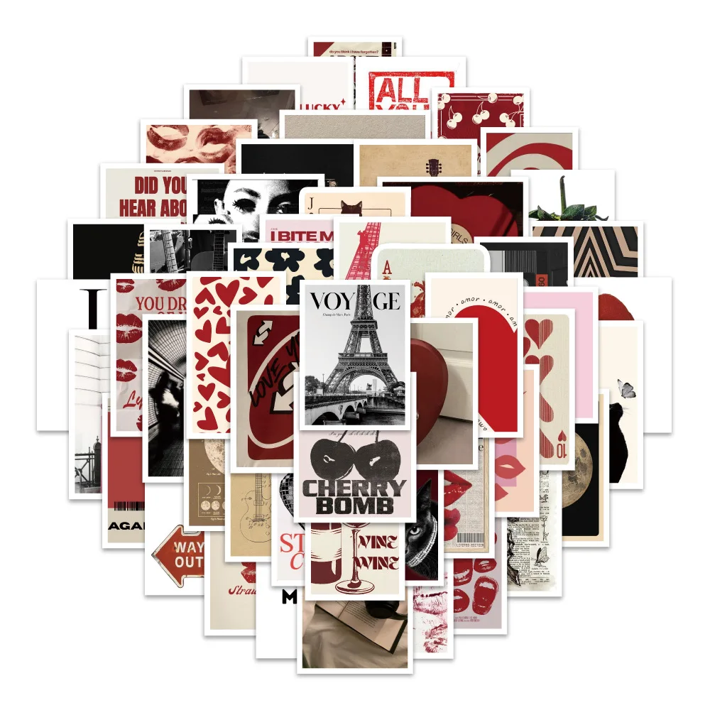 60 قطعة ملصق ريترو الكرتون ملصق الديكور الإبداعي قضية الهاتف المحمول دفتر كوب ماء لتقوم بها بنفسك لعبة هدية ملصق #6