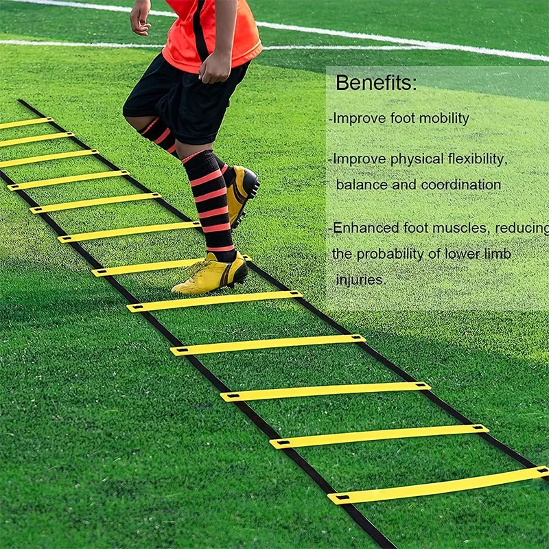 Escaleras de agilidad, correas de nailon para entrenamiento de velocidad y flexibilidad deportiva, equipo de escalera energética para entrenamiento