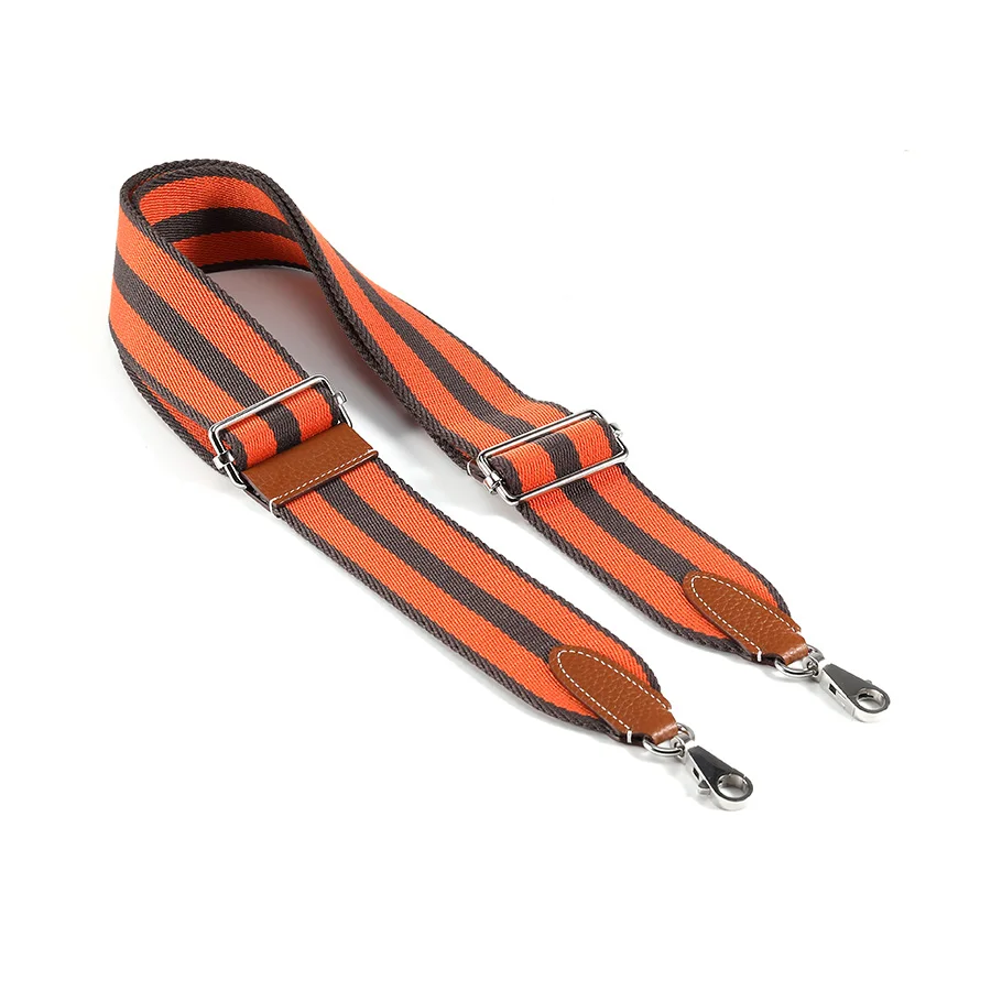 حزام قماش مخطط برتقالي بعرض 5 سم، حزام كتف قابل للتعديل من جلد البقر توغو، مناسب لإكسسوارات حقيبة كيلي DIY #6