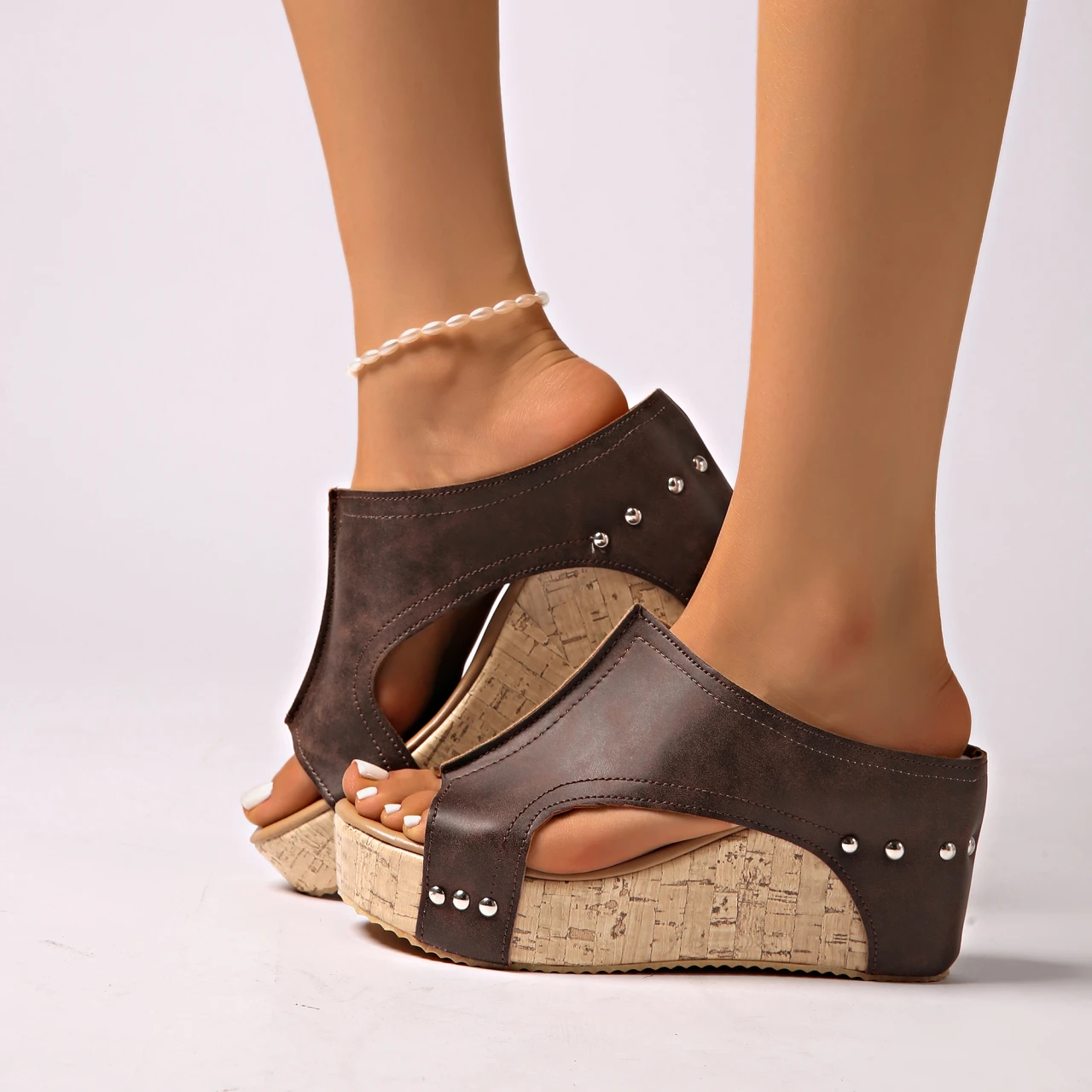 

Retro Women Slippers Roman Open Fashion Toe Platform Sandals Women Summer Retro Peep Toe Wedges Casual Slippers Slides Women