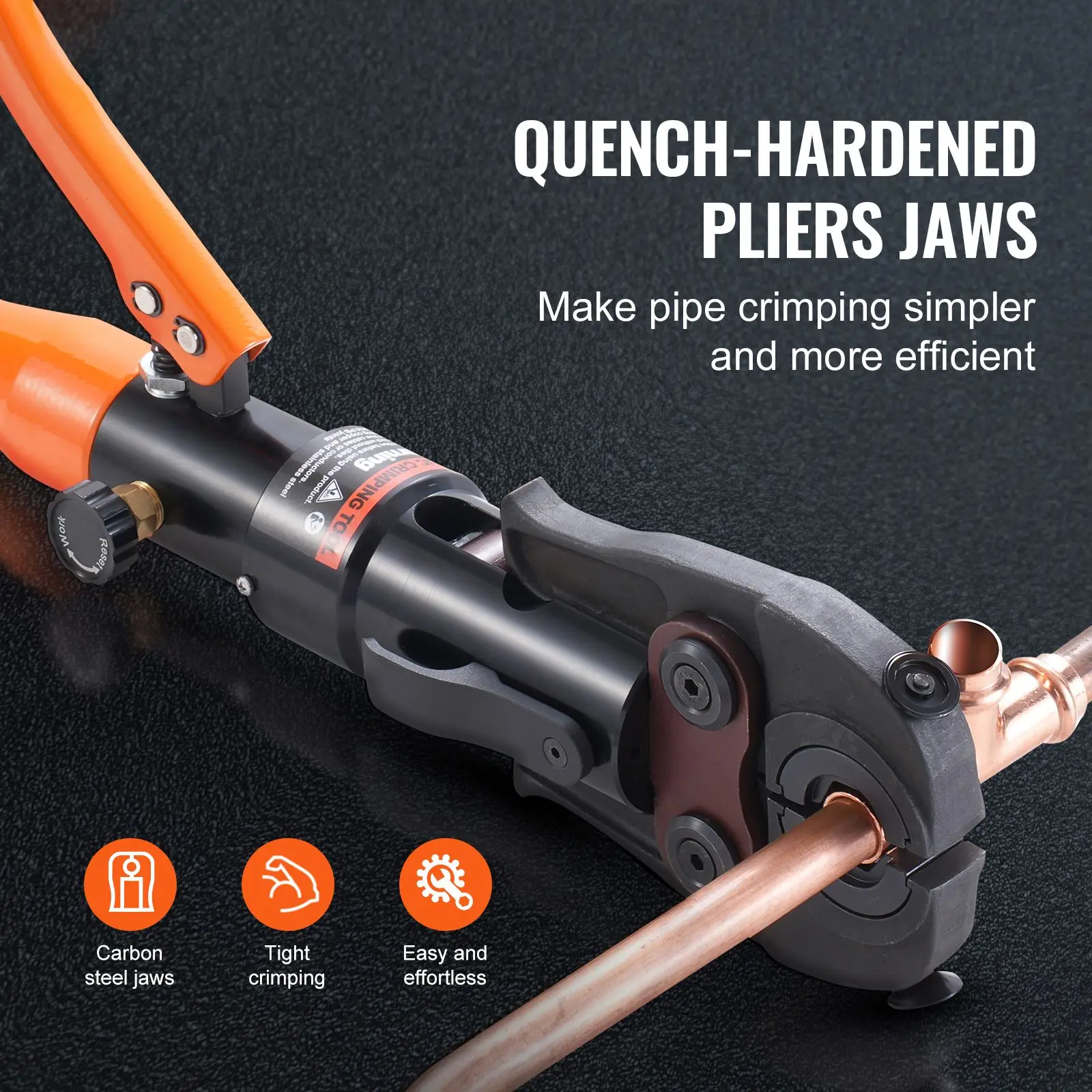 Copper Pipe Crimping Tool, Hydraulic Driven Press Tool with 1/2