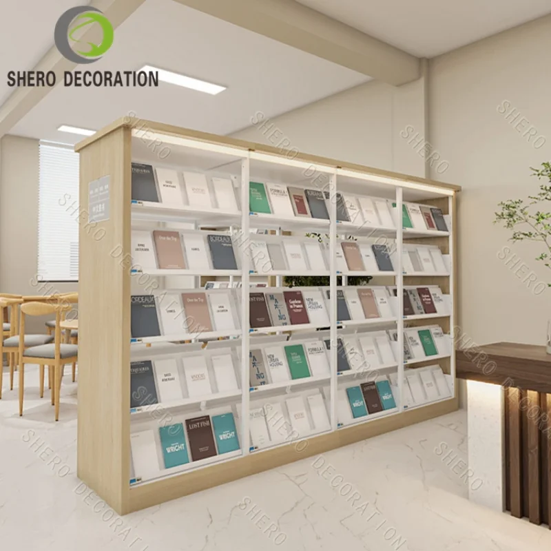 custom.Complete Set Bookstore Furniture Including Library Bookcases and Library Reading Table