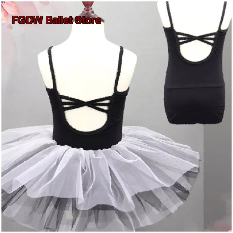 Children's Girls Dance Practice Summer Spaghetti Strap Jumping Dress Chinese Body Unitard Kids