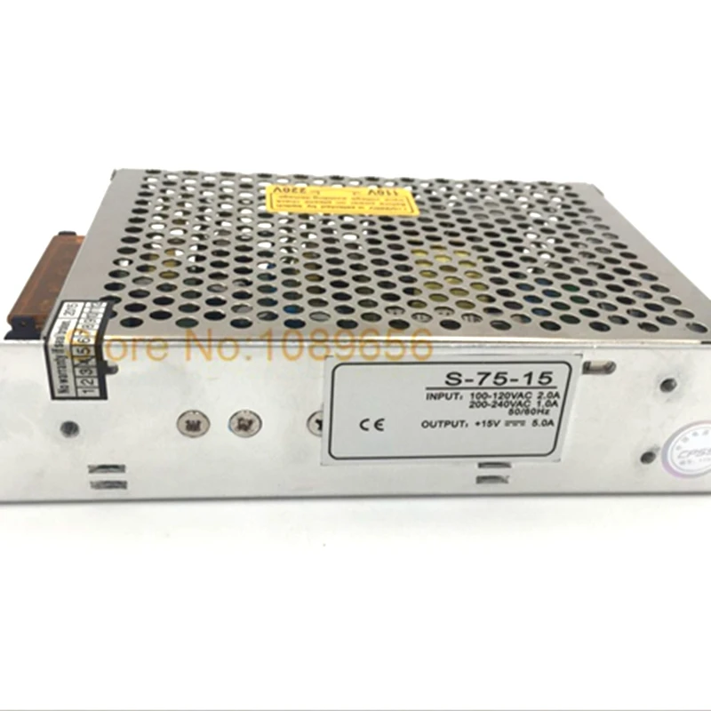 S-75-5 S-75-12 S-75-15 S-75-24 S-75-36 Single Output Switching Power Supply 75W AC DC Converter Variable Dc Voltage Regulator