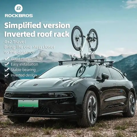 ROCKBROS Portable Bike Bicycle Rack Stand MTB Road Bike Travel Bicycle Roof Racks Carrier Quick Install Inverted Bike Roof Rack