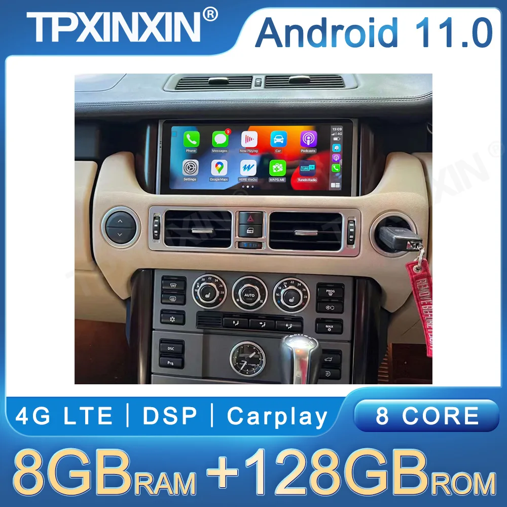 2 Din android 11.0 For Land Rover Range Rover L322 2002-2012 Car Intelligent Multimedia 8+128G Video Player Radio GPS Navigation