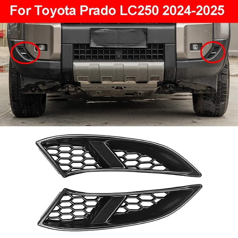 

Car Front Bumper Fog Lamp Trim Auto Bumpert Air inlet Decoration Cover For Toyota Prado LC250 2024-2025