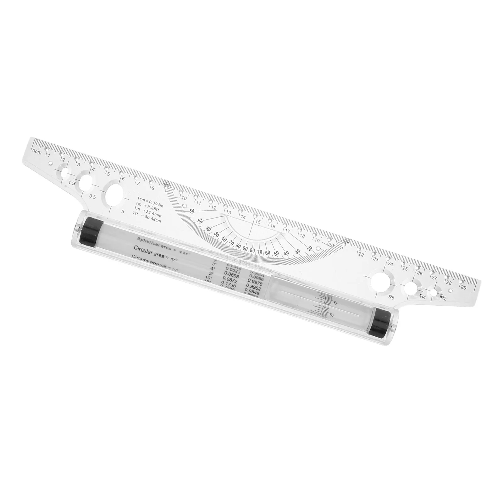 Professional Parallel Drawing Ruler Portable Rolling Ruler for Charts Graphs Circles Angles Musical Notes Geometry Education