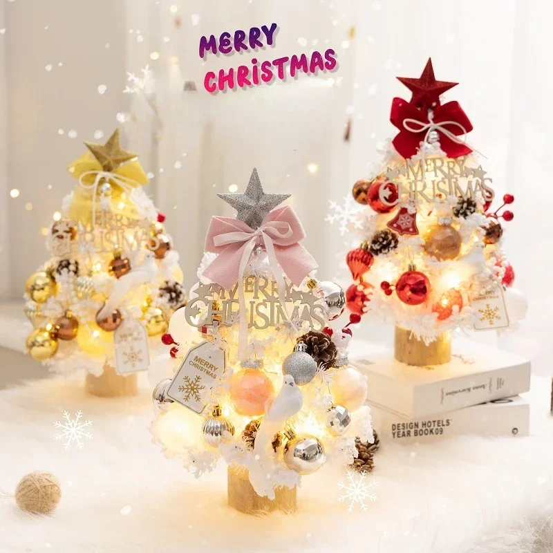 

Белая небольшая Рождественская елка, украшения для рождественской елки, новая настольная Рождественская елка «сделай сам», рождественские украшения для дома