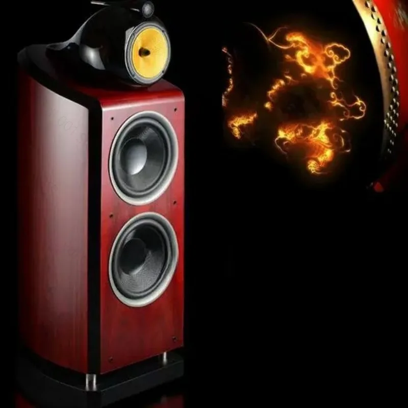 600W Double 10 Inch HiFi Home Theater Floor Bookshelf Speaker Wood Audio Sound Quality