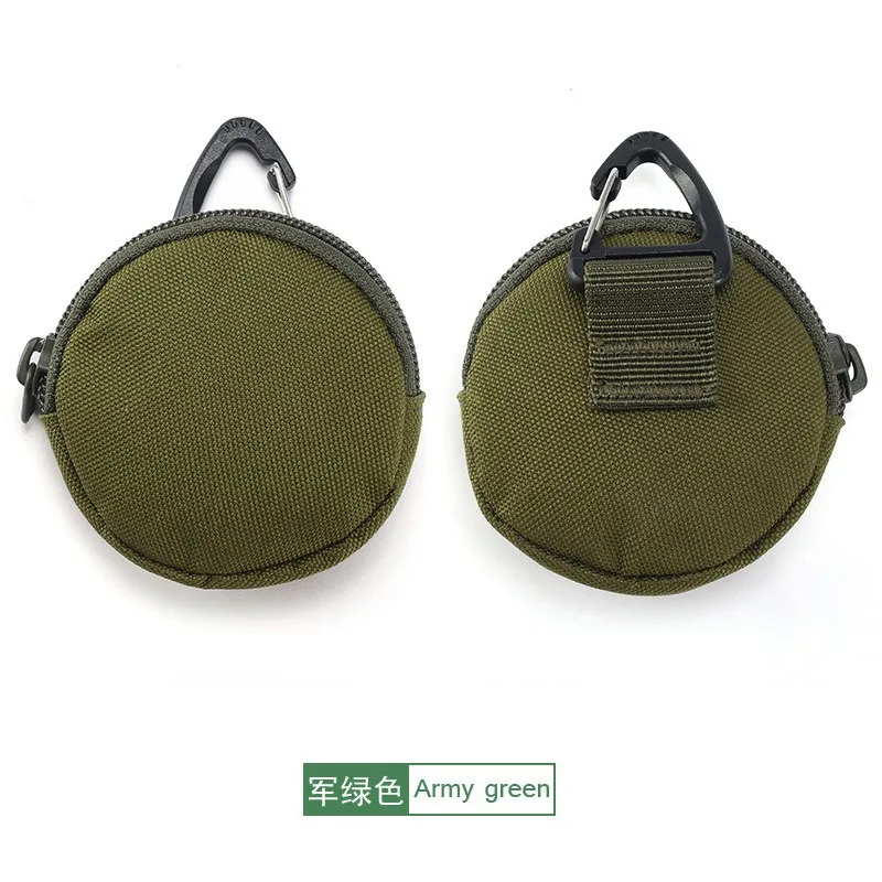 Custom Logo Sports and Outdoor Tactical Earphone Case Hanging Bag Key Case Round Mini Coin Purse Simple and Fashionable Storage