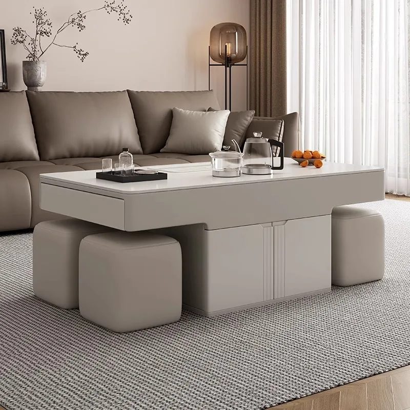 

small living room, simple tea table, home use, rock board tea table