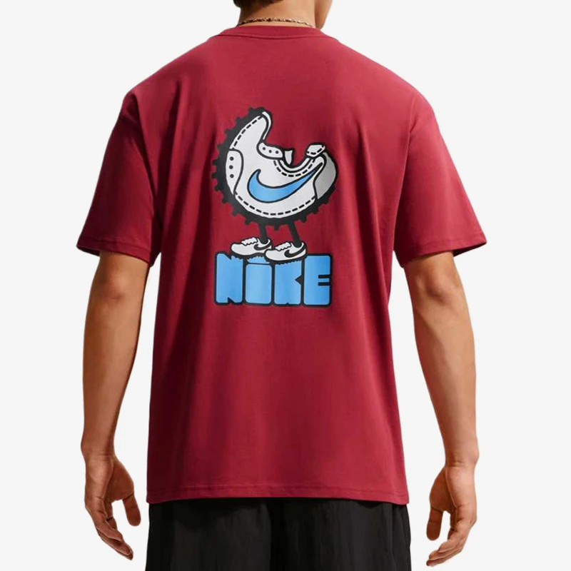 Nike genuine men's shoulder down comfortable soft sports casual round neck T-shirt JF6384-613