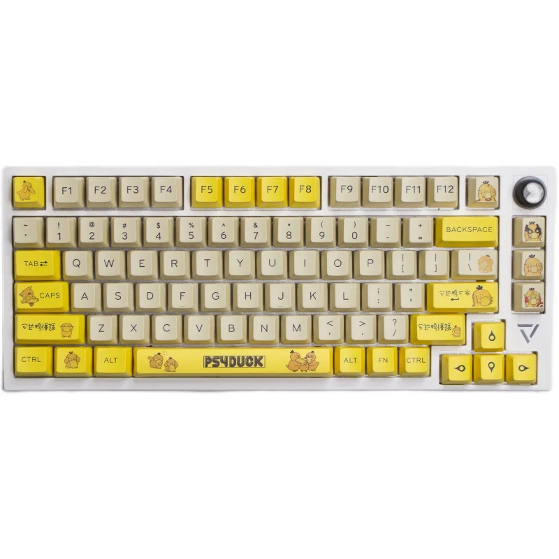 

Желтый утка 131 keycap PBT краситель sub print OEM профиль для 68 84 80 81 87 механических клавиатур