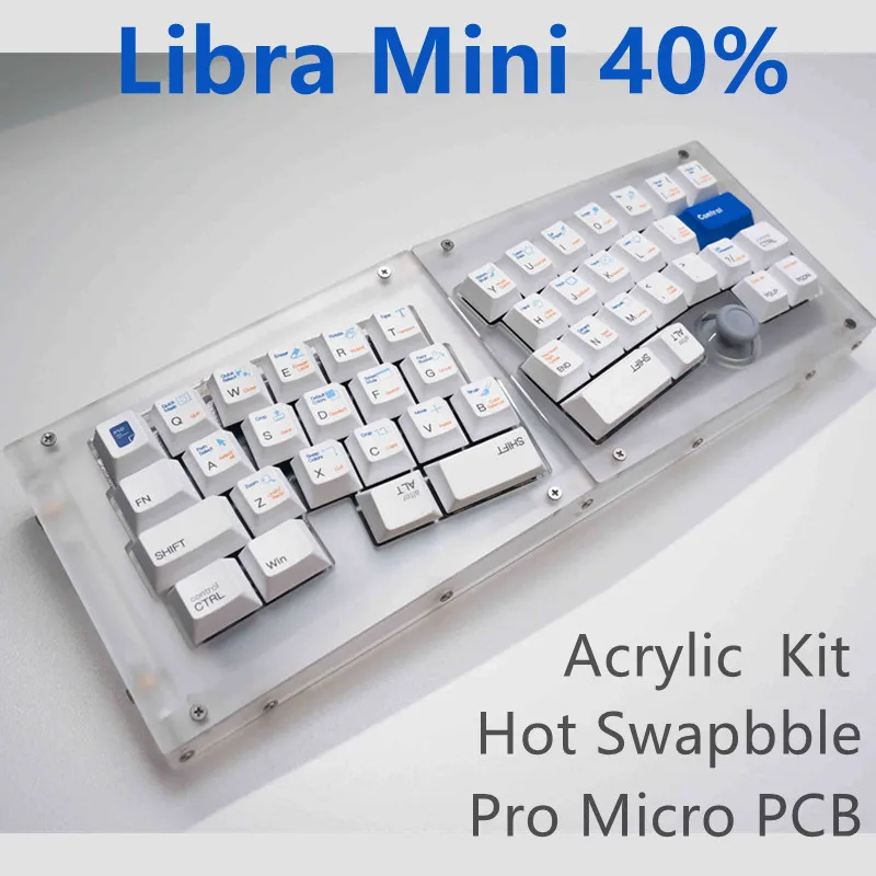 

【In Stock】New Libra Mini 40% Acrylic Keyboard Kit Ergonomics Keyboard Case Alice Customized Keyboard Case DIY Free Shipping