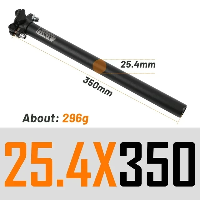 UNO Fahrrad Sattelstütze Ultraleichte Aluminium MTB Sattelstütze 25,4/27,2/28,6/30,9/31,6*350/400mm Straße Mountainbike Sitzrohr Teile