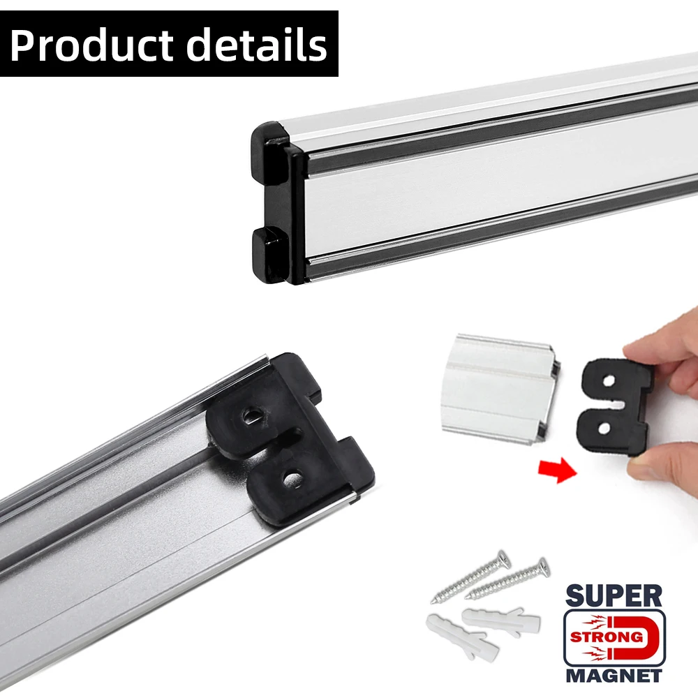 Magnetic knife Holder 14 Inch Kitchen Knife Stand Bar Strip Wall Magnet Block Aluminum For Knives Storage Cooking Accessories