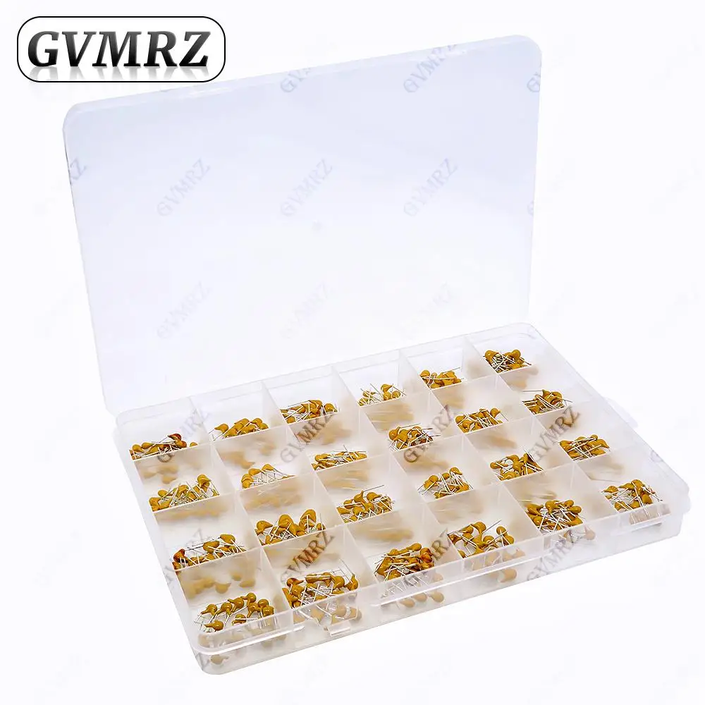 480PCS 24Values Monolithic Ceramic Capacitor Kit (10PF-10UF) Boxed for Electronic Circuit Coupling & Signal Filtering kit