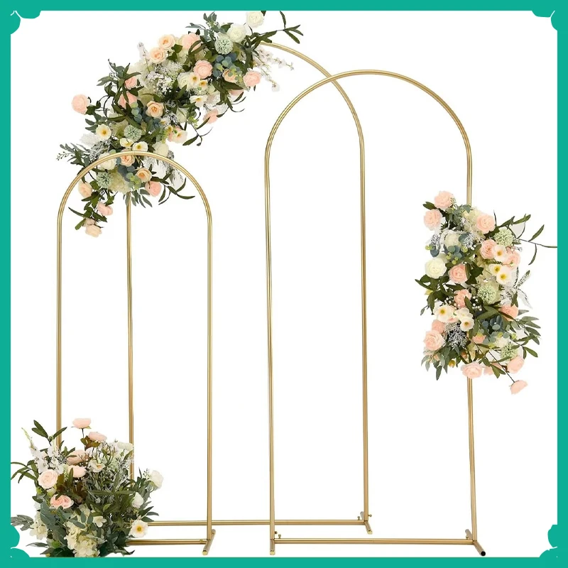 

Золотая арочная рама-подставка для свадебной арки, декоративный фон для вечеринок, арочные круглые трубчатые кронштейны, набор для демонстрации воздушных шаров